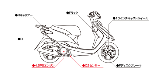 キタコステンレス/カーボン　ヤマハJOG /DX/ZR、3P、SA(４スト用)